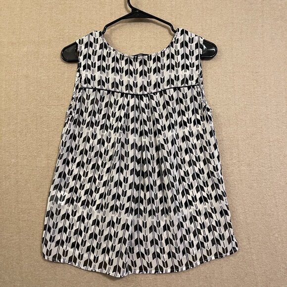 Collective Concepts Blouse Women's XS Black & White Sheer Sleeveless - Picture 8 of 12